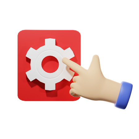 Process Button  3D Icon