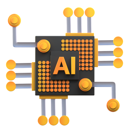 Processador de IA  3D Icon