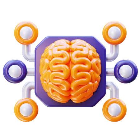 Processador cerebral ai  3D Icon