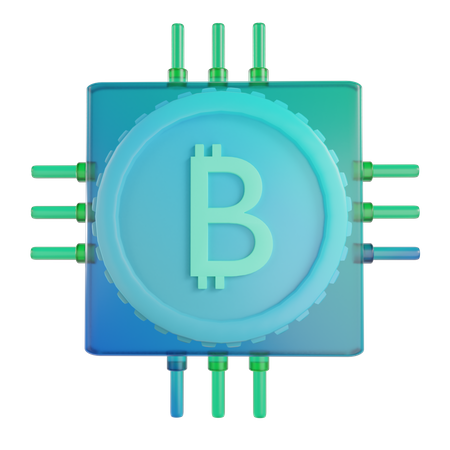 Processador bitcoin  3D Illustration