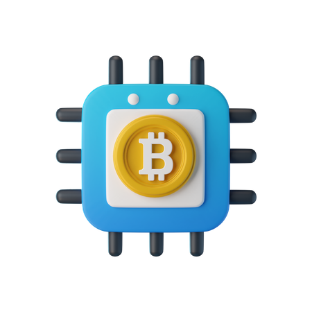 Processador bitcoin  3D Icon