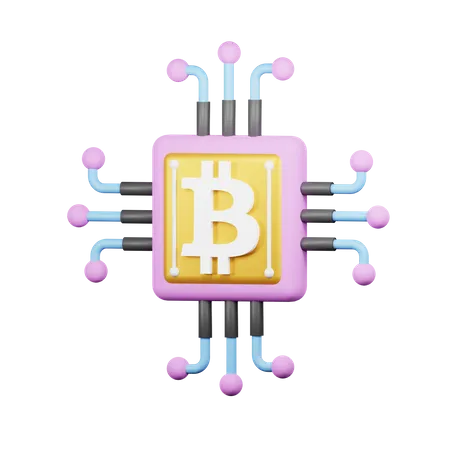 Processador bitcoin  3D Icon