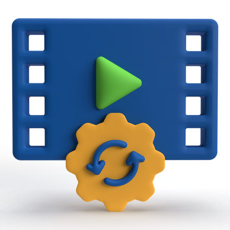 Processamento de vídeo  3D Icon