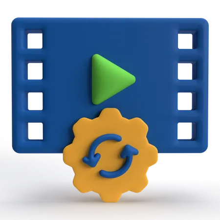 Processamento de vídeo  3D Icon