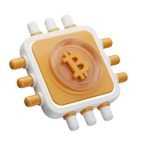 Processeur Bitcoin AI  3D Icon