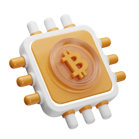 Processeur Bitcoin AI  3D Icon