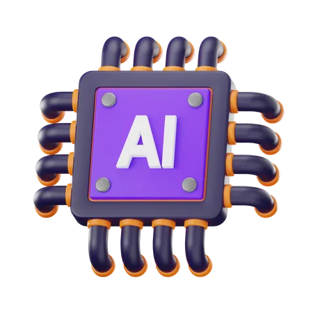 Processeur d'intelligence artificielle  3D Icon