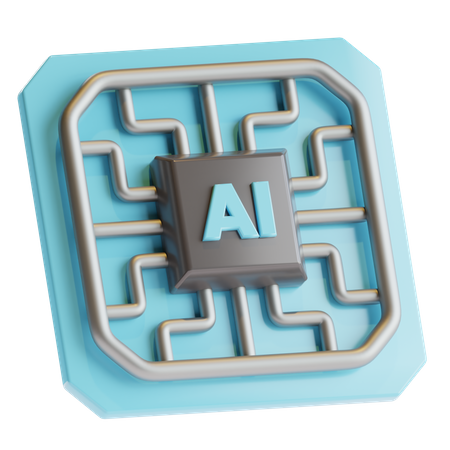 Processeur d'intelligence artificielle  3D Icon