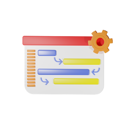 Processo de fluxo de trabalho  3D Icon