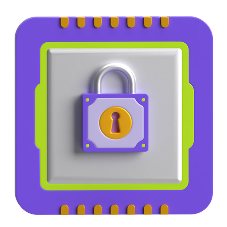 Processor Lock  3D Icon