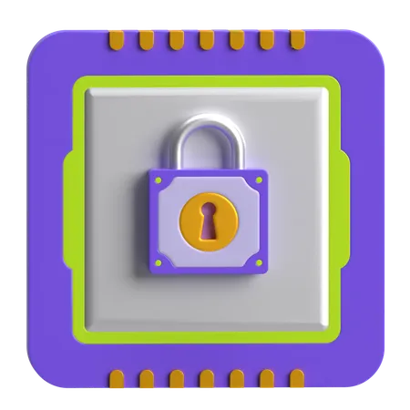 Processor Lock  3D Icon