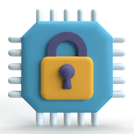 Processor Lock  3D Icon