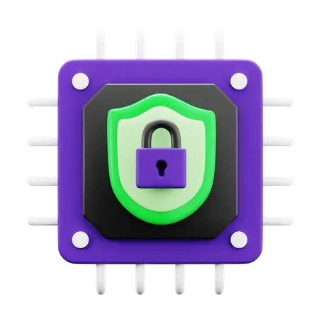 Processor Security  3D Icon