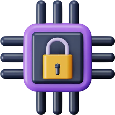 Processor Security  3D Icon