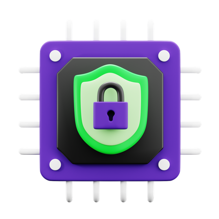 Processor Security  3D Icon