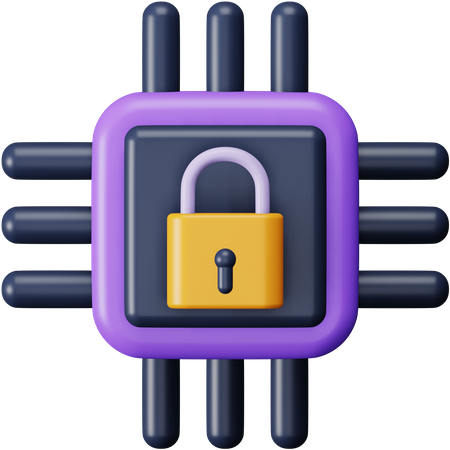 Processor Security  3D Icon
