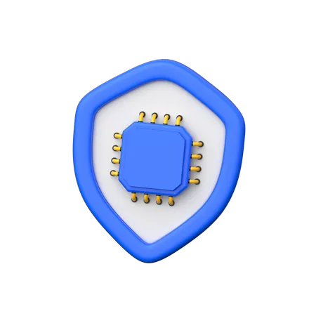 Processor Shield  3D Icon