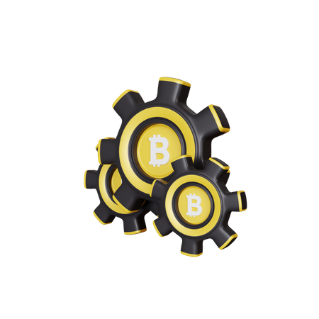 Processus Bitcoin  3D Illustration