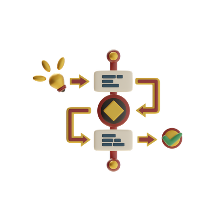 Processus de flux de travail  3D Icon
