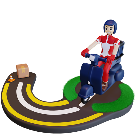 Product delivery route  3D Illustration