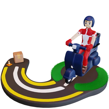 Product delivery route  3D Illustration