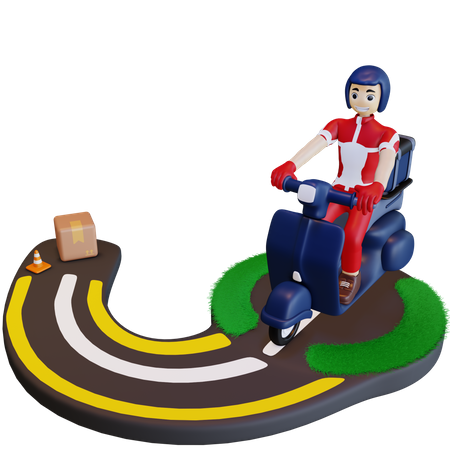 Product delivery route 3D Illustration