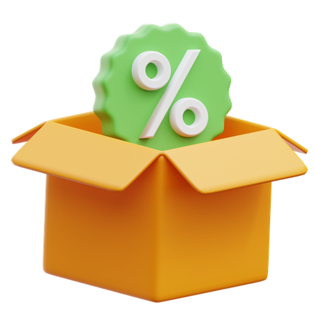 Product Discount Box  3D Icon