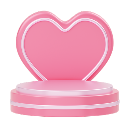 Product Display Showcase Podium Love Background  3D Icon