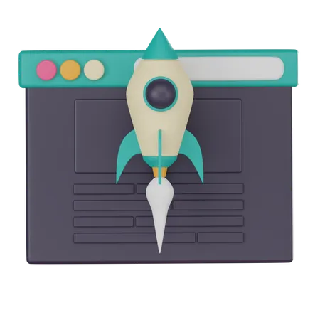 Featuring A Rocket Icon Symbolizing Speed And Acceleration Perfect For Illustrating SEO Strategies And Website Optimization 3 D Render Illustration 3D Icon
