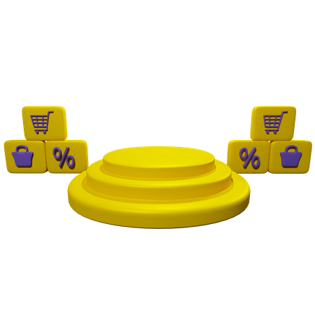 Product podium with discount  3D Icon