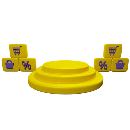 Product podium with discount  3D Icon