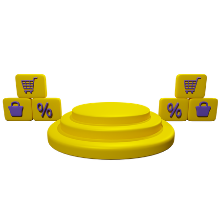 Product podium with discount 3D Icon