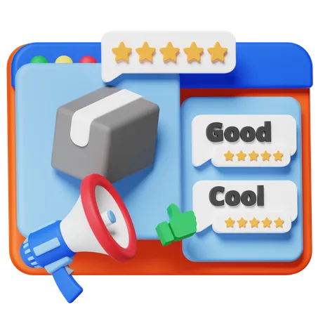 Product Review 3 D Illustration 3D Icon