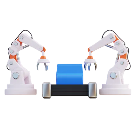3 D Illustration Industrial Robot Arm Machine 3D Icon