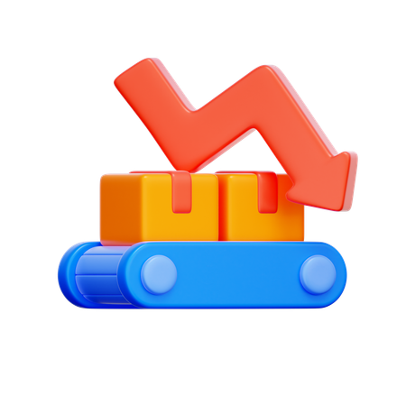 Production Slowdown  3D Icon