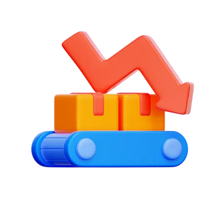Production Slowdown  3D Icon