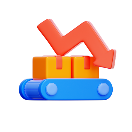 Production Slowdown  3D Icon