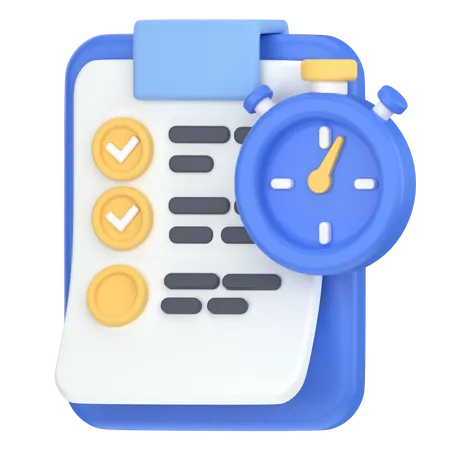 Shows To Do List On Time 3D Icon