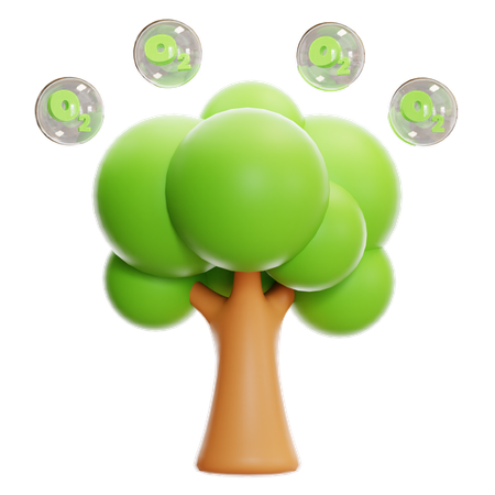 Oxigênio do produto da árvore  3D Icon