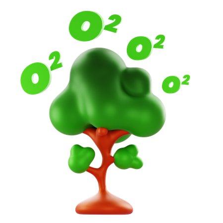 Oxigênio do produto da árvore  3D Icon