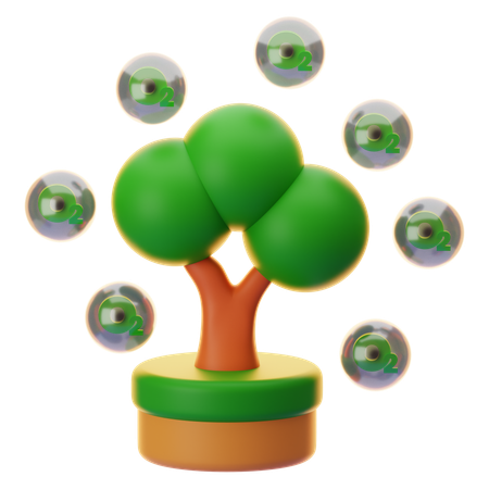 Oxigênio do produto da árvore  3D Icon