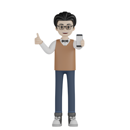 Profesor como movil  3D Illustration