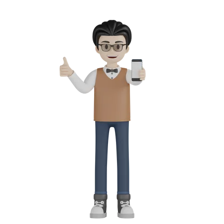 Profesor como movil  3D Illustration