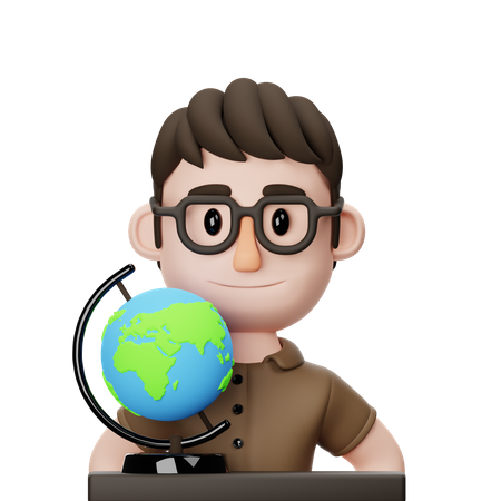 Profesor de Geografía  3D Icon