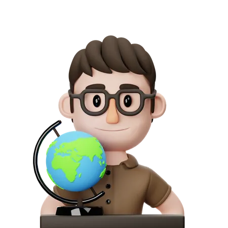 Profesor de Geografía  3D Icon