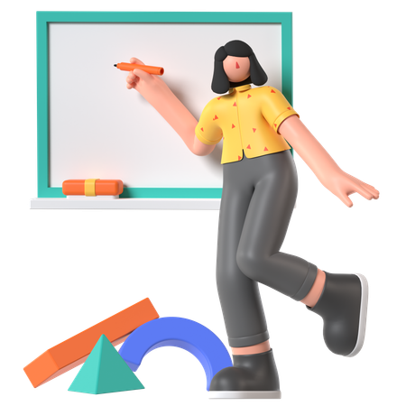 Profesor enseñando en clase  3D Icon