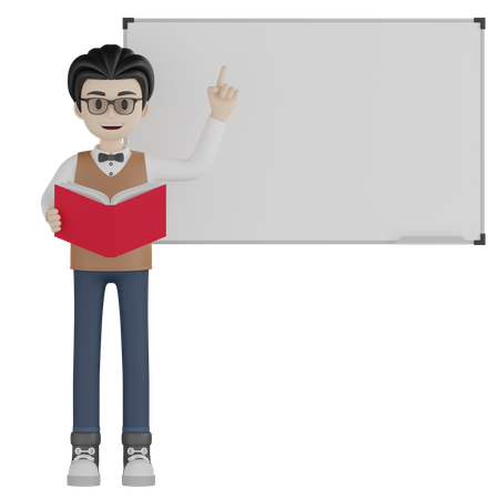 Profesor masculino enseñando  3D Icon