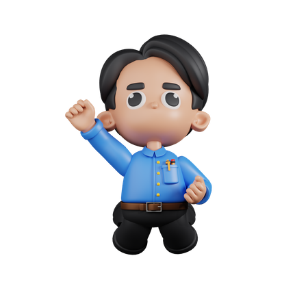 Profesor saltando en el aire  3D Icon