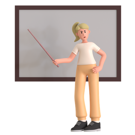 Profesora enseñando  3D Icon