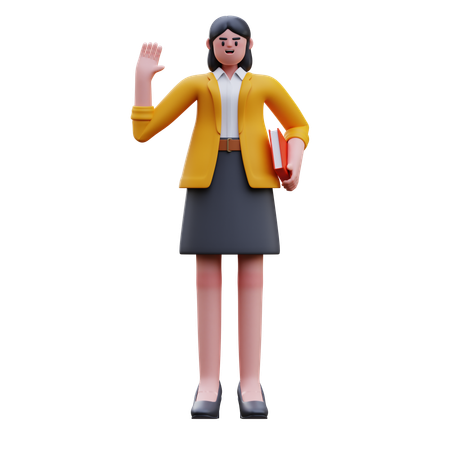 Professeur allant en classe  3D Icon